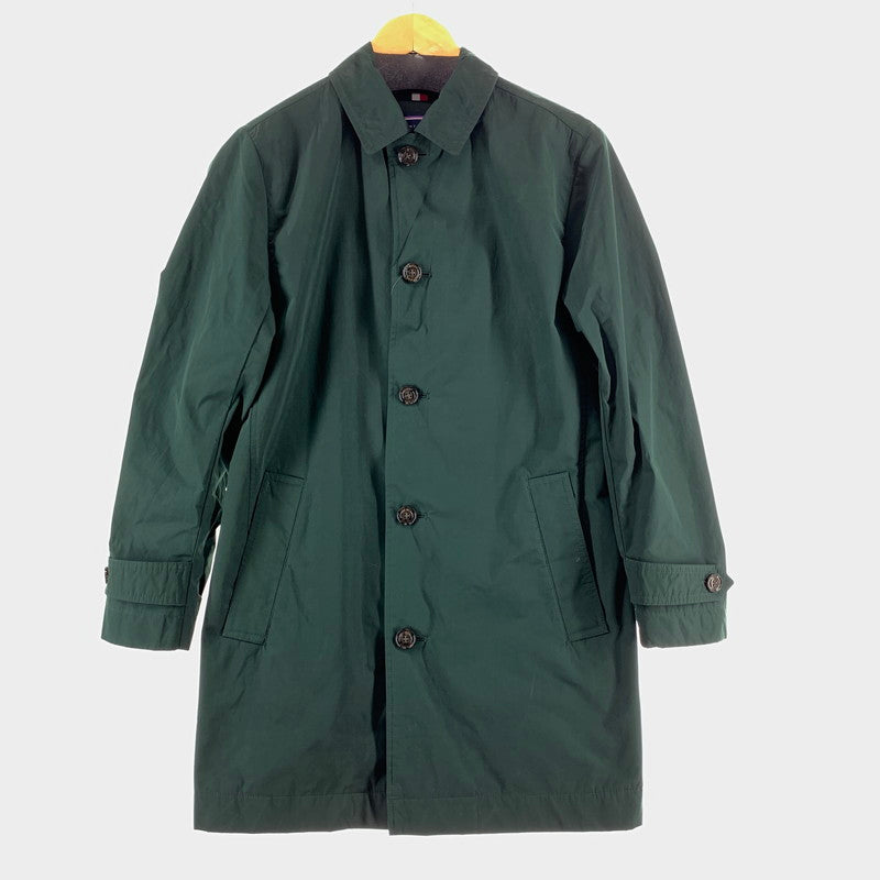 【中古品】【メンズ】 TOMMY HILFIGER トミーヒルフィガー コート GREEN SIZE:S M158630012 ステンカラー 上着 アウター ※汚れあり 147-261002-io-10-fuzh サイズ：S カラー：グリーン 万代Net店