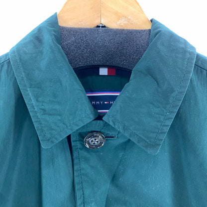 【中古品】【メンズ】 TOMMY HILFIGER トミーヒルフィガー コート GREEN SIZE:S M158630012 ステンカラー 上着 アウター ※汚れあり 147-261002-io-10-fuzh サイズ：S カラー：グリーン 万代Net店