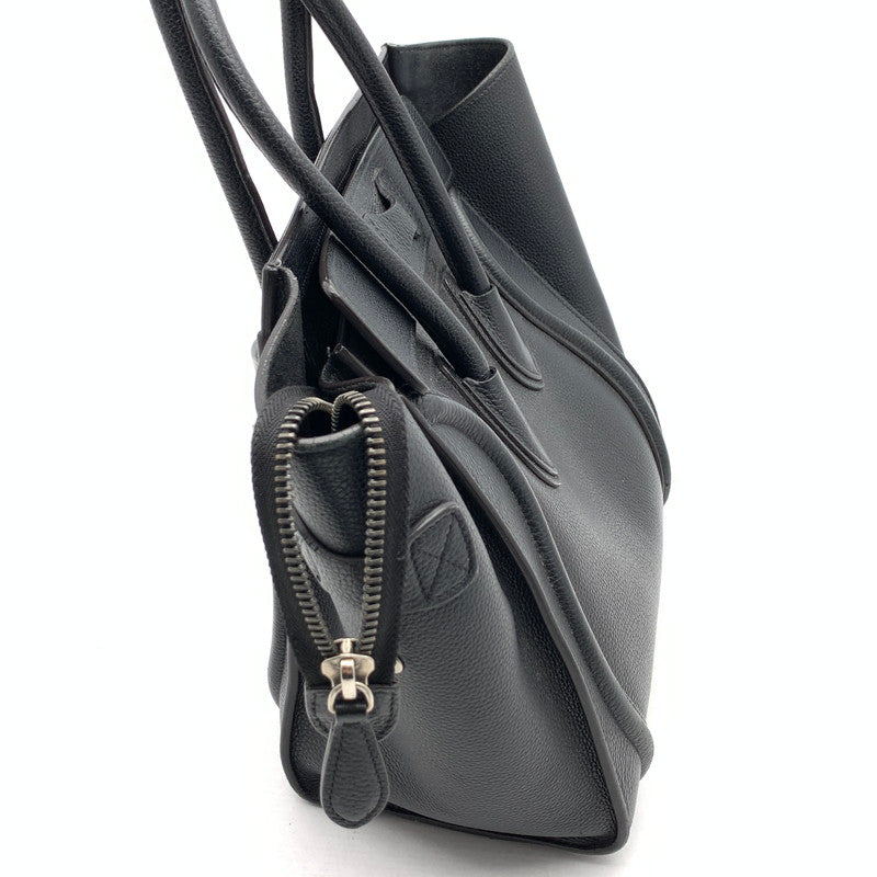 【中古品】【レディース】 CELINE セリーヌ LUGGAGE MICRO SHOPPER BAG マイクロショッパーバッグ ハンドバッグ レザー カバン 180-261003-gm-07-fuzh カラー：ブラック 万代Net店