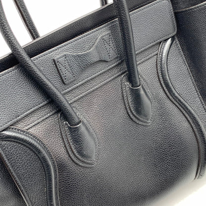 【中古品】【レディース】 CELINE セリーヌ LUGGAGE MICRO SHOPPER BAG マイクロショッパーバッグ ハンドバッグ レザー カバン 180-261003-gm-07-fuzh カラー：ブラック 万代Net店