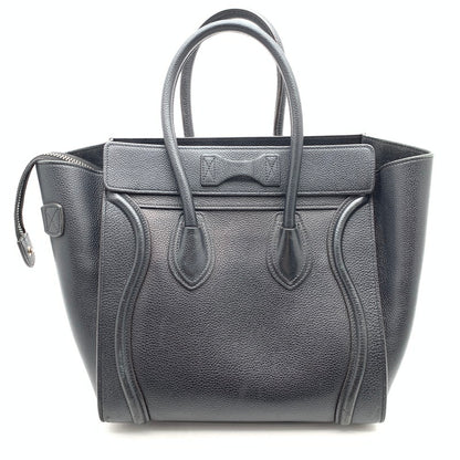 【中古品】【レディース】 CELINE セリーヌ LUGGAGE MICRO SHOPPER BAG マイクロショッパーバッグ ハンドバッグ レザー カバン 180-261003-gm-07-fuzh カラー：ブラック 万代Net店
