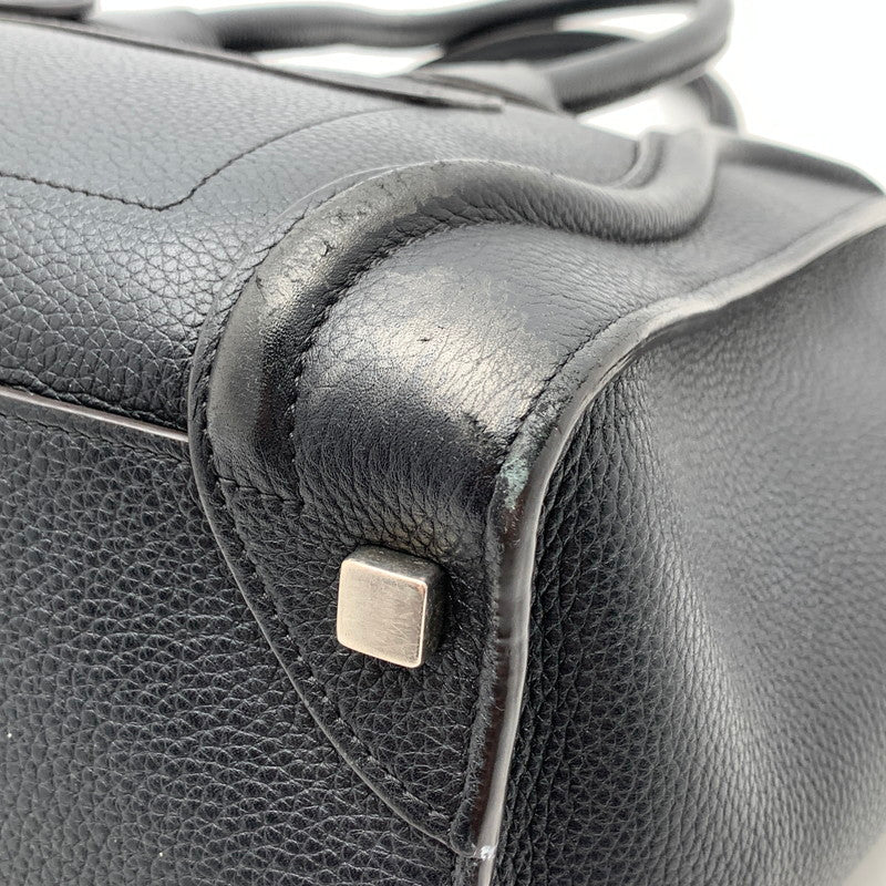【中古品】【レディース】 CELINE セリーヌ LUGGAGE MICRO SHOPPER BAG マイクロショッパーバッグ ハンドバッグ レザー カバン 180-261003-gm-07-fuzh カラー：ブラック 万代Net店