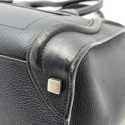 【中古品】【レディース】 CELINE セリーヌ LUGGAGE MICRO SHOPPER BAG マイクロショッパーバッグ ハンドバッグ レザー カバン 180-261003-gm-07-fuzh カラー：ブラック 万代Net店