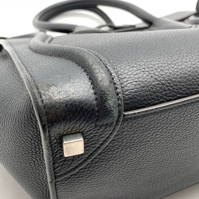 【中古品】【レディース】 CELINE セリーヌ LUGGAGE MICRO SHOPPER BAG マイクロショッパーバッグ ハンドバッグ レザー カバン 180-261003-gm-07-fuzh カラー：ブラック 万代Net店