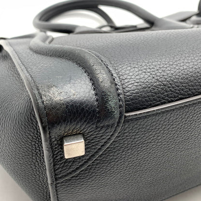 【中古品】【レディース】 CELINE セリーヌ LUGGAGE MICRO SHOPPER BAG マイクロショッパーバッグ ハンドバッグ レザー カバン 180-261003-gm-07-fuzh カラー：ブラック 万代Net店