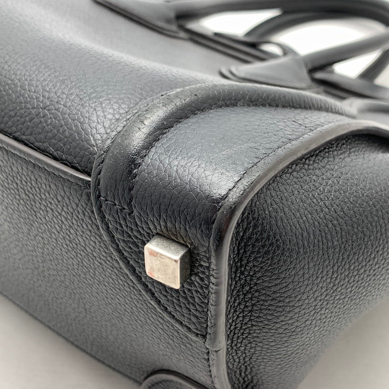 【中古品】【レディース】 CELINE セリーヌ LUGGAGE MICRO SHOPPER BAG マイクロショッパーバッグ ハンドバッグ レザー カバン 180-261003-gm-07-fuzh カラー：ブラック 万代Net店