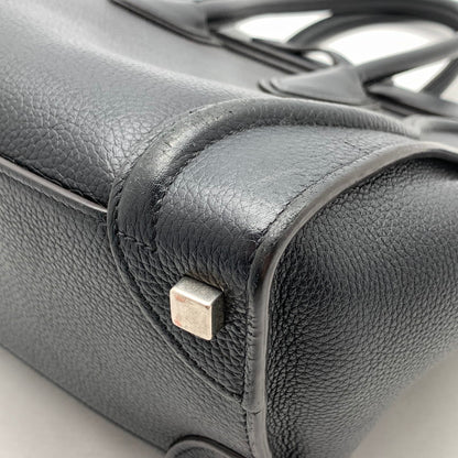 【中古品】【レディース】 CELINE セリーヌ LUGGAGE MICRO SHOPPER BAG マイクロショッパーバッグ ハンドバッグ レザー カバン 180-261003-gm-07-fuzh カラー：ブラック 万代Net店