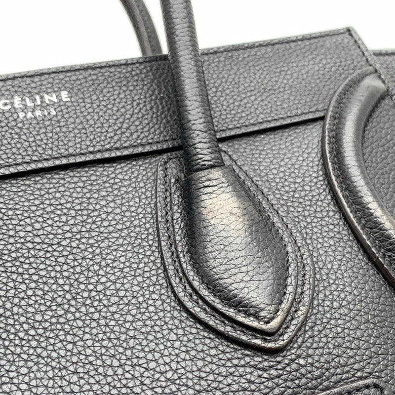【中古品】【レディース】 CELINE セリーヌ LUGGAGE MICRO SHOPPER BAG マイクロショッパーバッグ ハンドバッグ レザー カバン 180-261003-gm-07-fuzh カラー：ブラック 万代Net店