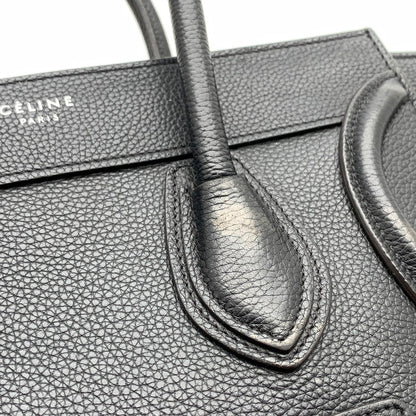 【中古品】【レディース】 CELINE セリーヌ LUGGAGE MICRO SHOPPER BAG マイクロショッパーバッグ ハンドバッグ レザー カバン 180-261003-gm-07-fuzh カラー：ブラック 万代Net店