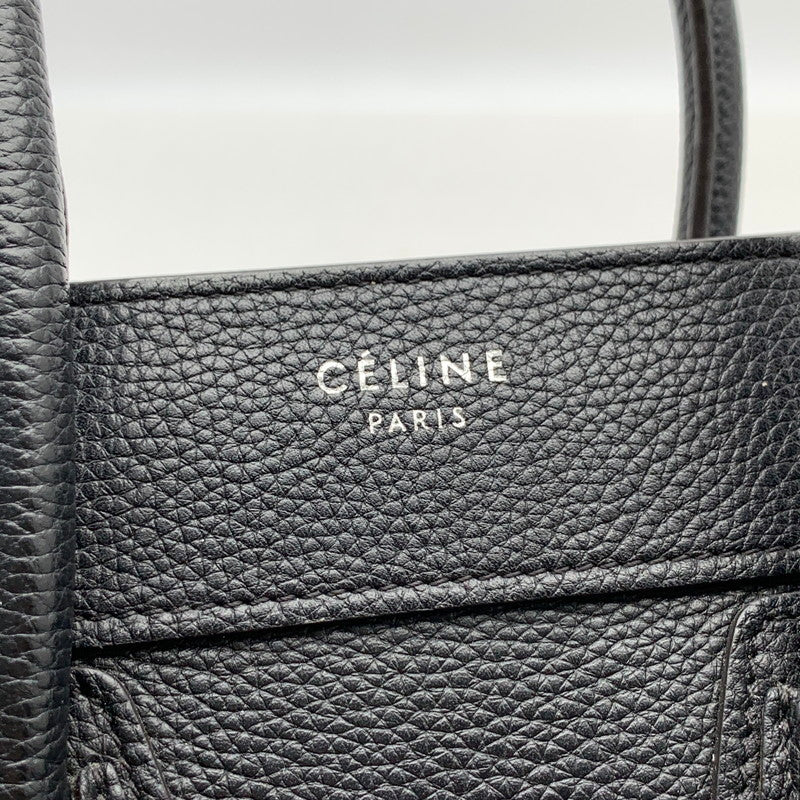 【中古品】【レディース】 CELINE セリーヌ LUGGAGE MICRO SHOPPER BAG マイクロショッパーバッグ ハンドバッグ レザー カバン 180-261003-gm-07-fuzh カラー：ブラック 万代Net店