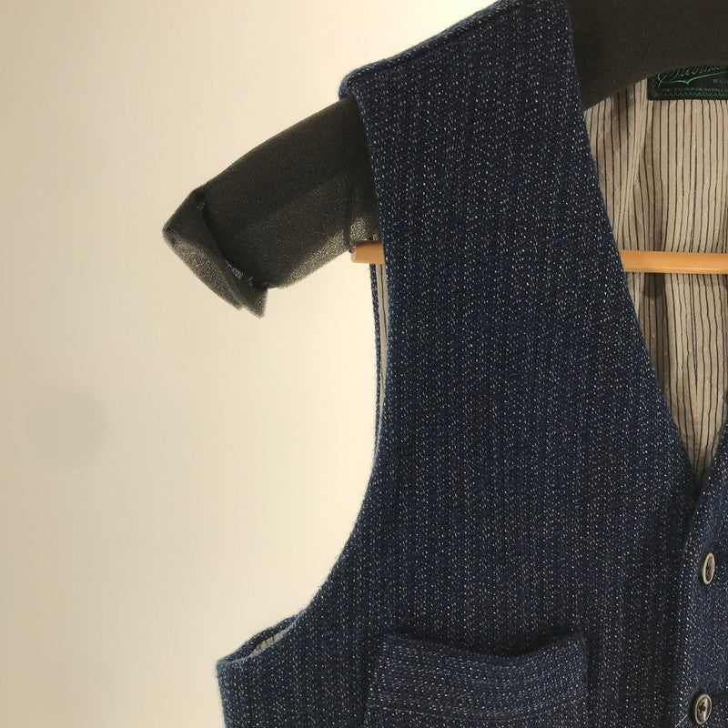 【中古品】【メンズ】 STEVENSON OVERALL スティーブンソン オーバーオール PW3-IN VEST トップス ベスト 古着 140-261002-mh-05-fuzh サイズ：38 カラー：ネイビー ツィード 万代Net店