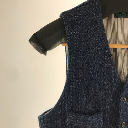 【中古品】【メンズ】 STEVENSON OVERALL スティーブンソン オーバーオール PW3-IN VEST トップス ベスト 古着 140-261002-mh-05-fuzh サイズ：38 カラー：ネイビー ツィード 万代Net店