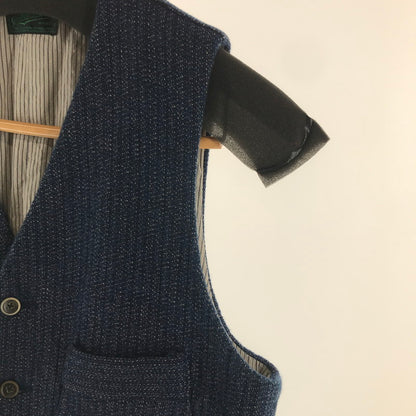 【中古品】【メンズ】 STEVENSON OVERALL スティーブンソン オーバーオール PW3-IN VEST トップス ベスト 古着 140-261002-mh-05-fuzh サイズ：38 カラー：ネイビー ツィード 万代Net店