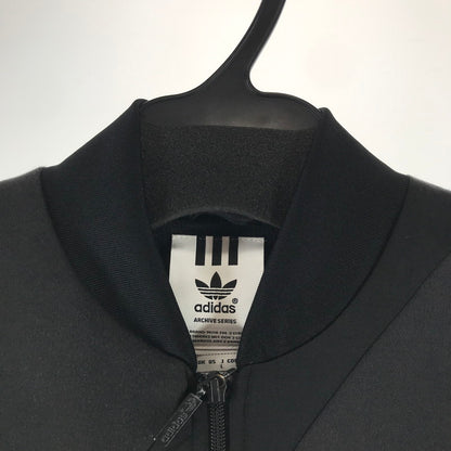【中古品】【メンズ】 ADIDAS アディダス NYLON ナイロン ライン トラックジャケット コート アウター ジャケット 古着 148-261002-mh-02-fuzh サイズ：L カラー：ブラック 万代Net店