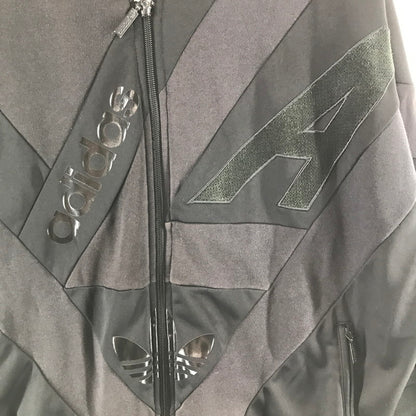 【中古品】【メンズ】 ADIDAS アディダス NYLON ナイロン ライン トラックジャケット コート アウター ジャケット 古着 148-261002-mh-02-fuzh サイズ：L カラー：ブラック 万代Net店