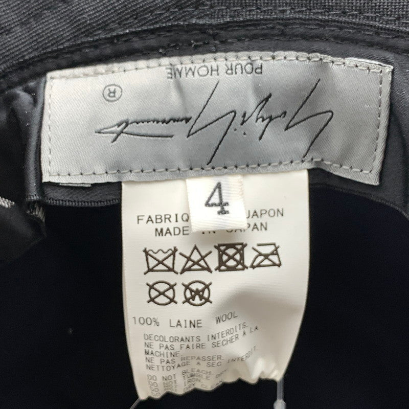 【中古品】【メンズ】 YOHJI YAMAMOTO POUR HOMME ヨウジヤマモトプールオム HAT 帽子 ウール100% 185-261003-gm-23-fuzh サイズ：4 カラー：ブラック 万代Net店