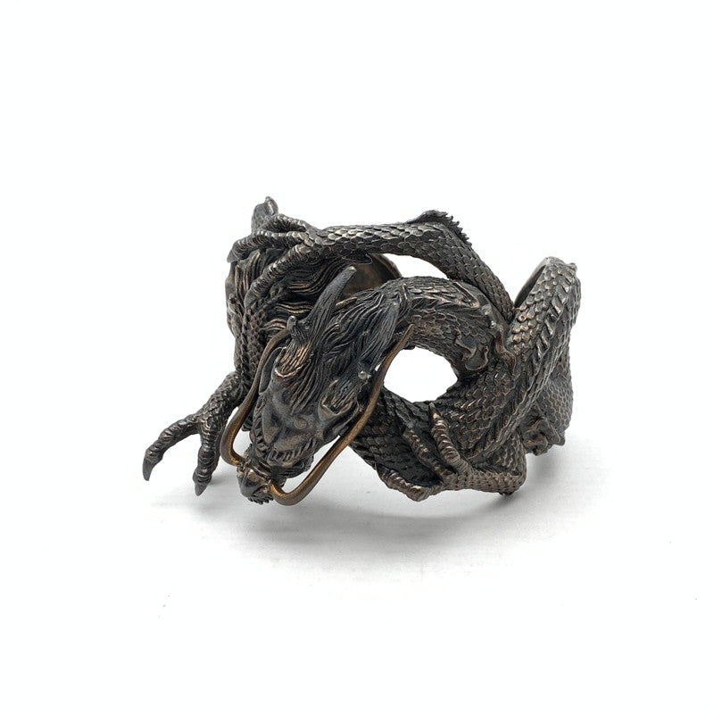 【中古品】【メンズ】 USED SILVER 925 DRAGON BANGLE アクセサリー シルバー 龍 ドラゴン バングル アクセサリー 約327g 手首周り：約21cm 192-261003-gm-32-fuzh カラー：ブラック シルバー 万代Net店