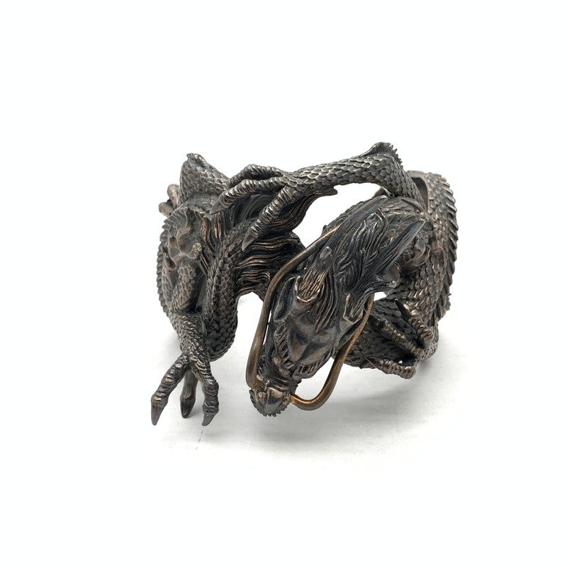 【中古品】【メンズ】 USED SILVER 925 DRAGON BANGLE アクセサリー シルバー 龍 ドラゴン バングル アクセサリー 約327g 手首周り：約21cm 192-261003-gm-32-fuzh カラー：ブラック シルバー 万代Net店