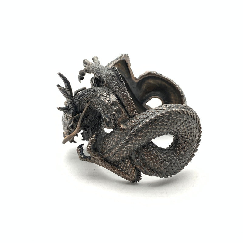 【中古品】【メンズ】 USED SILVER 925 DRAGON BANGLE アクセサリー シルバー 龍 ドラゴン バングル アクセサリー 約327g 手首周り：約21cm 192-261003-gm-32-fuzh カラー：ブラック シルバー 万代Net店