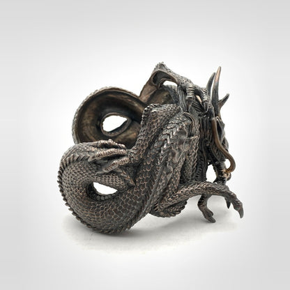 【中古品】【メンズ】 USED SILVER 925 DRAGON BANGLE アクセサリー シルバー 龍 ドラゴン バングル アクセサリー 約327g 手首周り：約21cm 192-261003-gm-32-fuzh カラー：ブラック シルバー 万代Net店