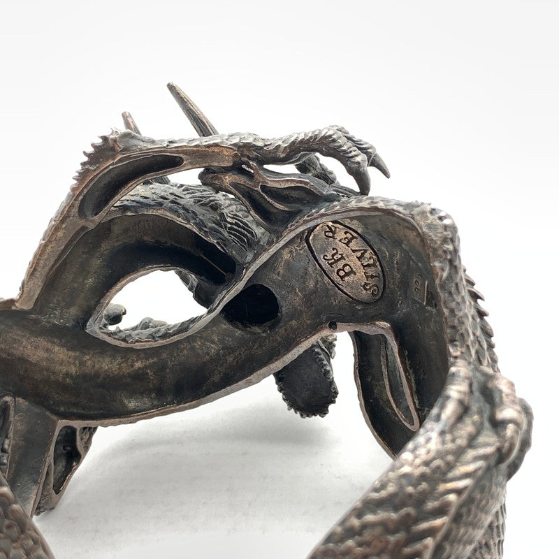 【中古品】【メンズ】 USED SILVER 925 DRAGON BANGLE アクセサリー シルバー 龍 ドラゴン バングル アクセサリー 約327g 手首周り：約21cm 192-261003-gm-32-fuzh カラー：ブラック シルバー 万代Net店