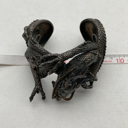【中古品】【メンズ】 USED SILVER 925 DRAGON BANGLE アクセサリー シルバー 龍 ドラゴン バングル アクセサリー 約327g 手首周り：約21cm 192-261003-gm-32-fuzh カラー：ブラック シルバー 万代Net店
