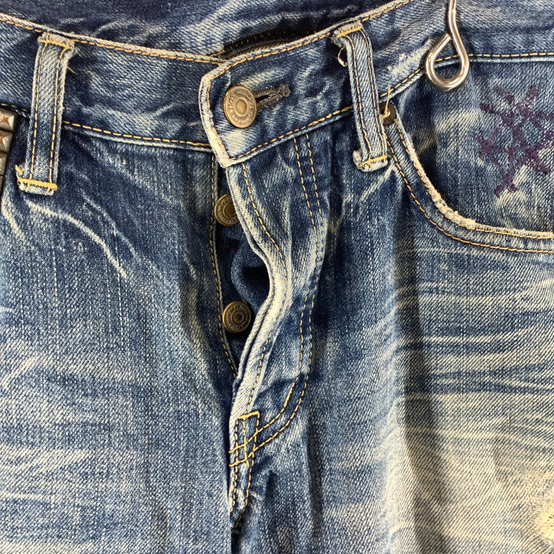 【中古品】【メンズ】 HYSTERIC GLAMOUR ヒステリックグラマー 4AP-1552 STRAIGHT PANTS ストレートパンツ ボトムス 152-261003-gm-08-fuzh サイズ：32 カラー：インディゴ 万代Net店