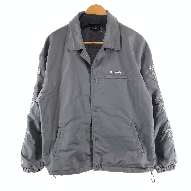 【中古品】【メンズ】 SUBCIETY サブサエティ EMBROIDERY PAOSLEY COACH JACKET コーチジャケット ブルゾン アウター 142-261003-gm-18-fuzh サイズ：L カラー：グレー 万代Net店