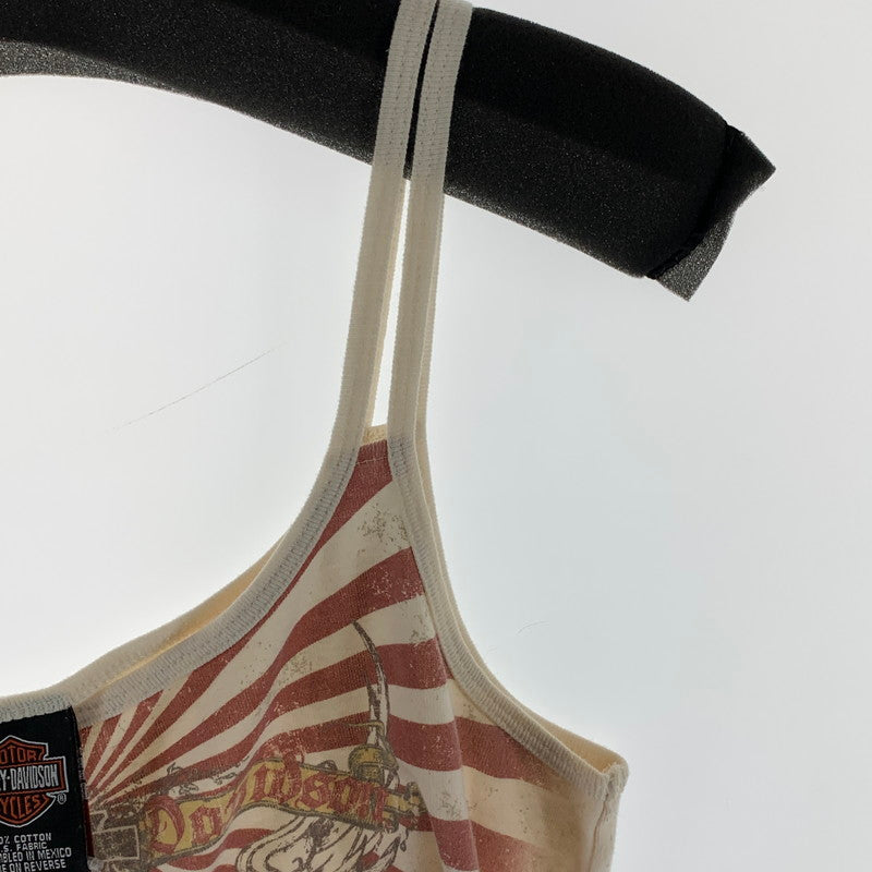【中古品】【レディース】 HARLEY DAVIDSON ハーレーダビッドソン キャミソール タンクトップ トップス ブランド 古着 170-261003-gm-17-fuzh サイズ：2X カラー：ホワイト レッド 万代Net店
