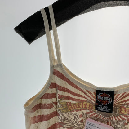 【中古品】【レディース】 HARLEY DAVIDSON ハーレーダビッドソン キャミソール タンクトップ トップス ブランド 古着 170-261003-gm-17-fuzh サイズ：2X カラー：ホワイト レッド 万代Net店