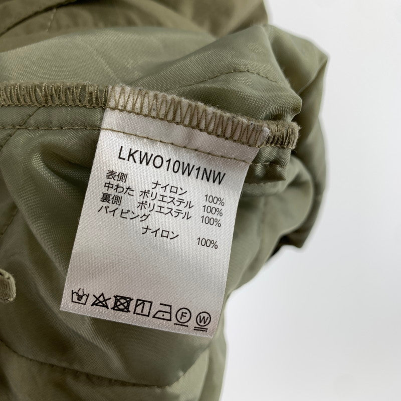 【中古品】【レディース】 LAKOLE ラコレ コート ノーカラー ダイヤキルト キルティング KHAKI アウター 上着 ※汚れ・使用感あり 169-261005-io-17-fuzh サイズ：M カラー：カーキ 万代Net店