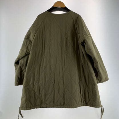 【中古品】【レディース】 LAKOLE ラコレ コート ノーカラー ダイヤキルト キルティング KHAKI アウター 上着 ※汚れ・使用感あり 169-261005-io-17-fuzh サイズ：M カラー：カーキ 万代Net店