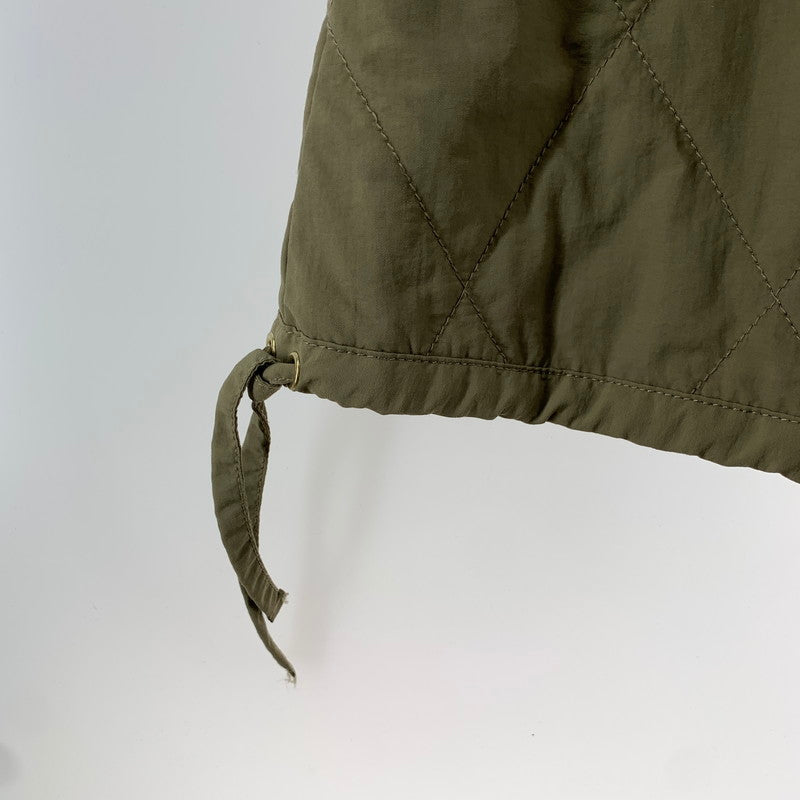 【中古品】【レディース】 LAKOLE ラコレ コート ノーカラー ダイヤキルト キルティング KHAKI アウター 上着 ※汚れ・使用感あり 169-261005-io-17-fuzh サイズ：M カラー：カーキ 万代Net店