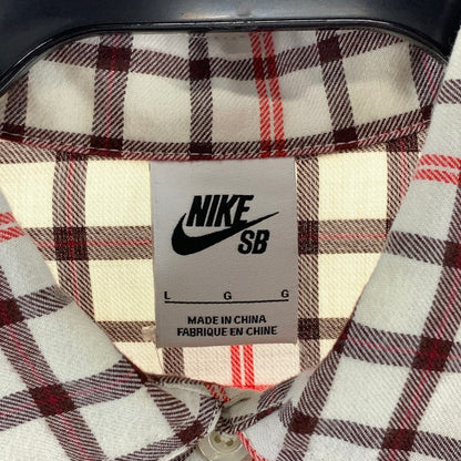 【中古品】【メンズ】 NIKE ナイキ 長袖シャツ トップス ブランド 古着 148-261004-gm-33-fuzh サイズ：L カラー：ホワイト チェック 万代Net店