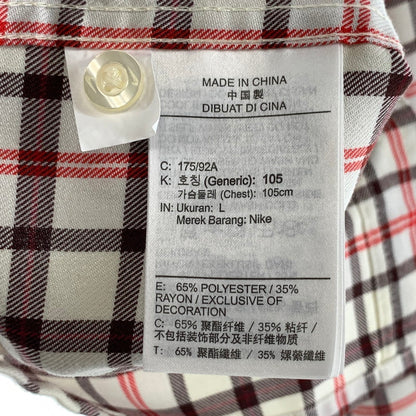 【中古品】【メンズ】 NIKE ナイキ 長袖シャツ トップス ブランド 古着 148-261004-gm-33-fuzh サイズ：L カラー：ホワイト チェック 万代Net店