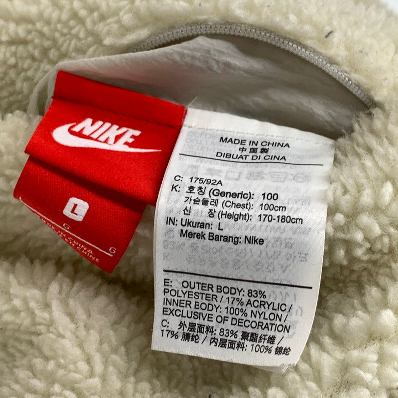 【中古品】【メンズ】 NIKE ナイキ リバーシブルボアジャケット フリース ブルゾン リバーシブル 古着 148-261004-gm-38-fuzh サイズ：L カラー：ホワイト 万代Net店