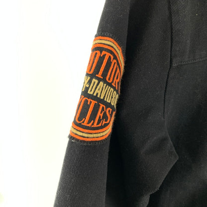 【中古品】【メンズ】 HARLEY-DAVIDSON ハーレーダビッドソン 97412-25VM ツイルジャケット アウター 上着 BLACK ※使用感あり 145-261005-io-14-fuzh サイズ：S カラー：ブラック 万代Net店