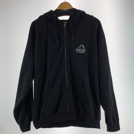 【中古品】【メンズ】 XLARGE エクストララージ 101233012008 BACKSIDE SLANTED OG ZIP HOODED SWEATSHIRT フーディー スウェットシャツ パーカー BLACK FULL ZIP 142-261005-io-16-fuzh サイズ：L カラー：ブラック 万代Net店