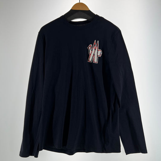 【中古品】【メンズ】 MONCLER モンクレール F10918D70120 長袖Tシャツ ロンT D.NAVY ワッペン トップス 141-261006-io-09-fuzh サイズ：L カラー：D.ネイビー 万代Net店