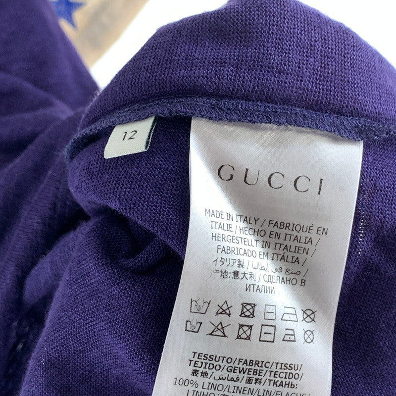 【中古品】【レディース】 GUCCI グッチ 半袖Tシャツ カットソー ブランド 古着 170-261004-gm-28-fuzh サイズ：12 カラー：パープル 万代Net店