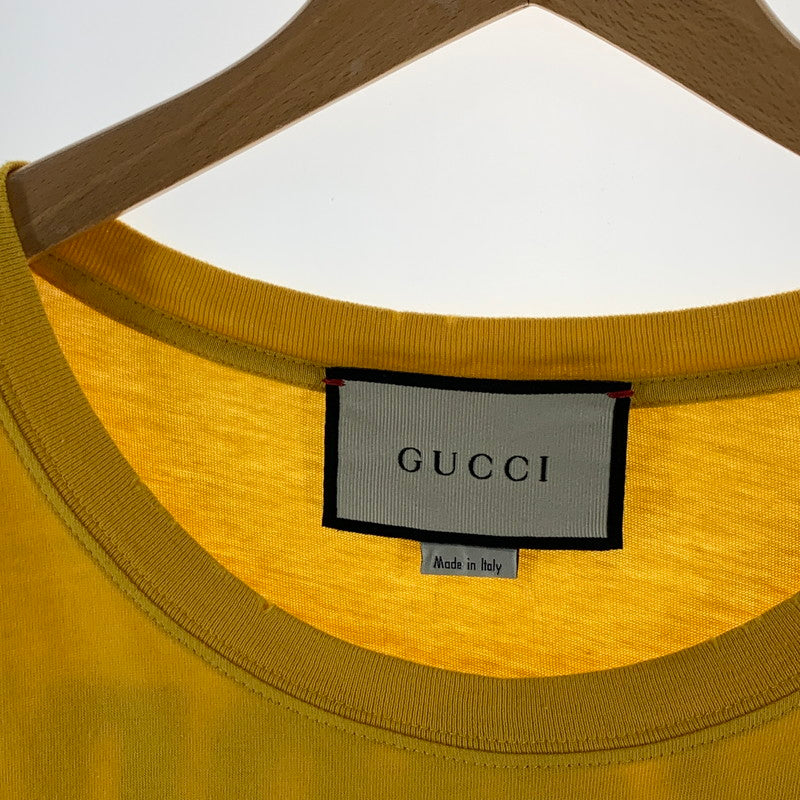 【中古品】【メンズ】 GUCCI グッチ 493117 XJCCS 半袖Tシャツ カットソー ブランド 古着 141-261004-gm-26-fuzh サイズ：S カラー：イエロー 万代Net店