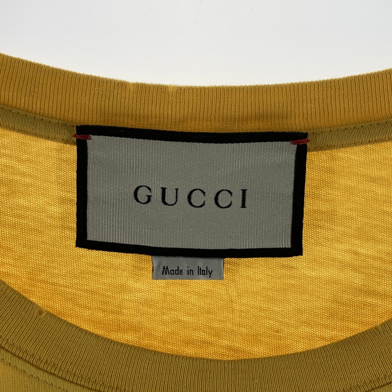 【中古品】【メンズ】 GUCCI グッチ 493117 XJCCS 半袖Tシャツ カットソー ブランド 古着 141-261004-gm-26-fuzh サイズ：S カラー：イエロー 万代Net店