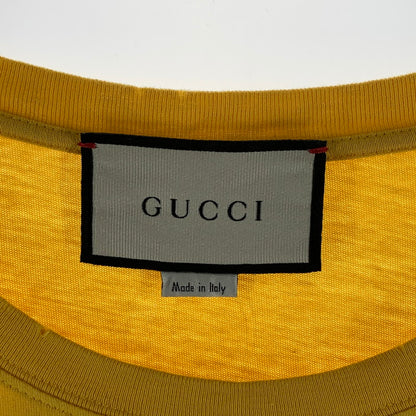 【中古品】【メンズ】 GUCCI グッチ 493117 XJCCS 半袖Tシャツ カットソー ブランド 古着 141-261004-gm-26-fuzh サイズ：S カラー：イエロー 万代Net店