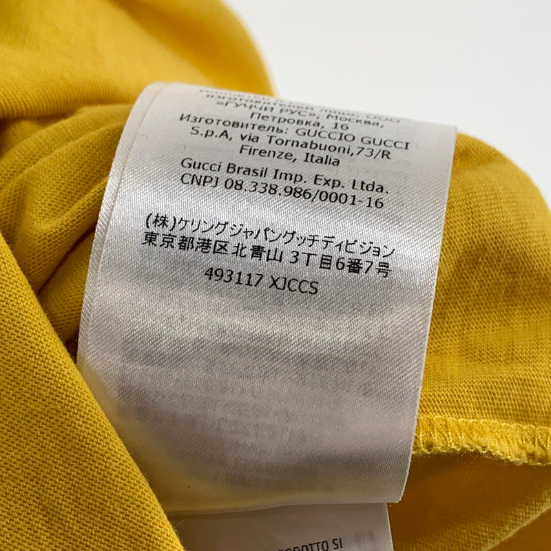 【中古品】【メンズ】 GUCCI グッチ 493117 XJCCS 半袖Tシャツ カットソー ブランド 古着 141-261004-gm-26-fuzh サイズ：S カラー：イエロー 万代Net店