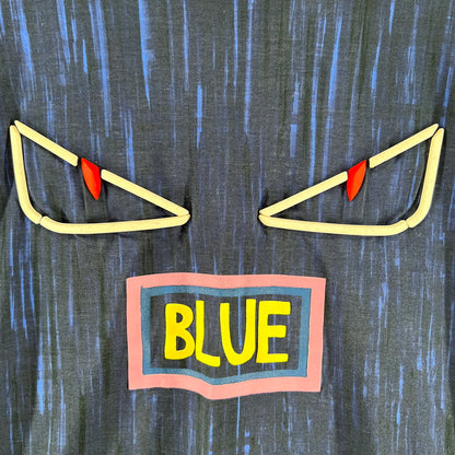 【中古品】【メンズ】 FENDI フェンディ FY0626 A5CA 半袖Tシャツ BLUE.NAVY BLUE.顔 ※べたつきあり 141-261006-io-12-fuzh サイズ：44 カラー：ブルーネイビー 万代Net店