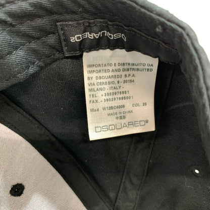 【中古品】【メンズ】 DSQUARED2 ディースクエアード キャップ 帽子 BLACK ※スレ・汚れあり 185-261005-io-05-fuzh サイズ：F カラー：ブラック 万代Net店