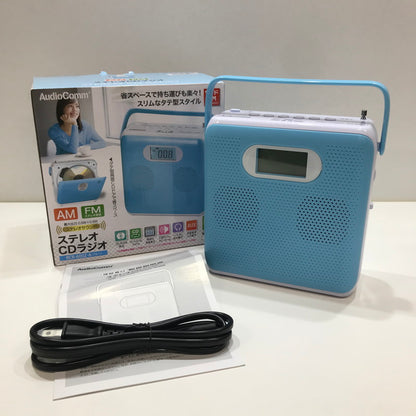 【未使用品】 未使用 オーム電機 ワイド FM対応 ステレオ ポータブル CD ラジオ プレーヤー ブルー RCR-600Z-A Audio Comm 097-261017-mh-19-fuz 万代Net店