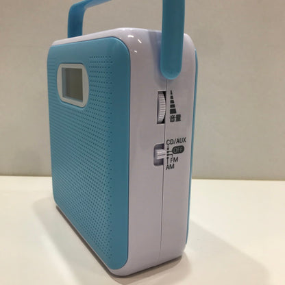 【未使用品】 未使用 オーム電機 ワイド FM対応 ステレオ ポータブル CD ラジオ プレーヤー ブルー RCR-600Z-A Audio Comm 097-261017-mh-19-fuz 万代Net店