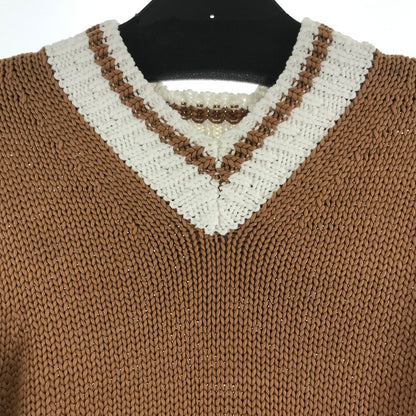 【中古品】【レディース】 TOMORROW LAND トゥモローランド ニット カーディガン BROWN.WHITE 上着 アウター 170-261018-io-14-fuzh サイズ：S カラー：ブラウン.ホワイト 万代Net店