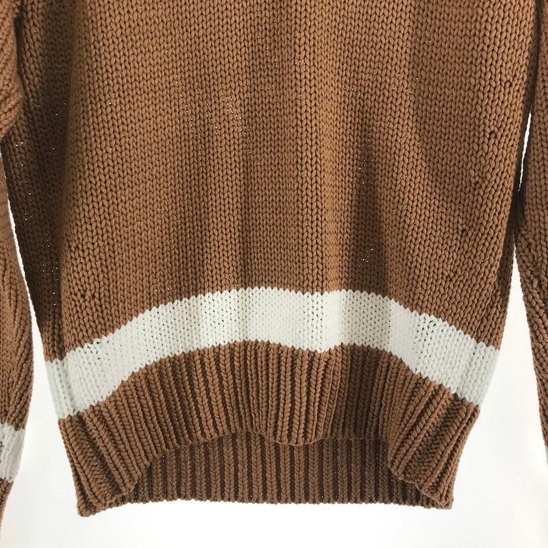 【中古品】【レディース】 TOMORROW LAND トゥモローランド ニット カーディガン BROWN.WHITE 上着 アウター 170-261018-io-14-fuzh サイズ：S カラー：ブラウン.ホワイト 万代Net店